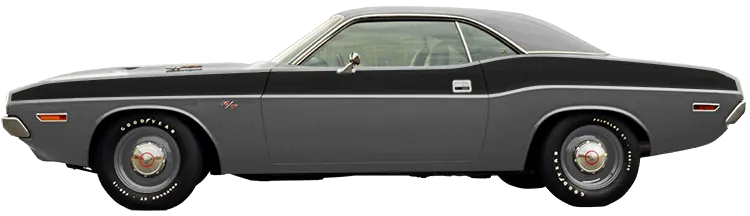 1970 to 1974 Dodge Challenger Full Length Upper Body Side Stripes . Installed on Car
