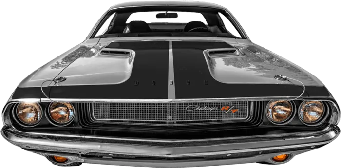 1970 to 1974 Dodge Challenger Hammerhead Hood Blackout . Installed on Car