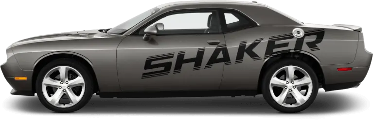 2008 to 2014 Dodge Challenger Shaker Billboard Side Stripes . Installed on Car
