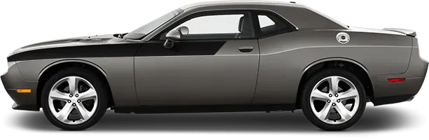 2008 to 2014 Dodge Challenger Front Upper Body Partial Stripes . Installed on Car