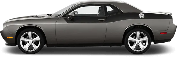 2008 to 2014 Dodge Challenger Rear Upper Body Partial Stripes . Installed on Car