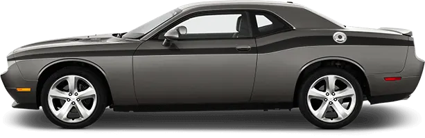 2015 to 2023 Dodge Challenger Full Length Slim Upper Body Stripes . Installed on Car