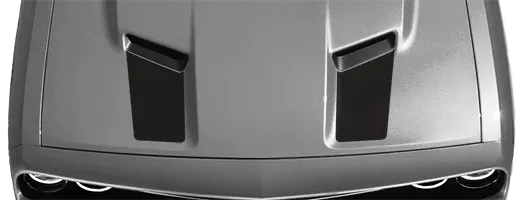 2015 to 2023 Dodge Challenger Hood Intake Accent Stripes . Installed on Car