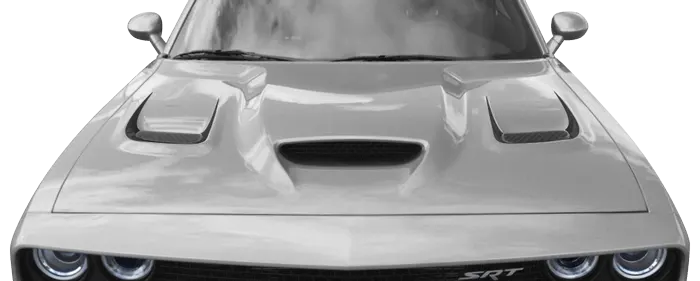 2015 to 2023 Dodge Challenger SRT Hellcat Hood Vent Accent Stripes . Installed on Car