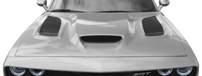2015 to 2023 Dodge Challenger SRT Hellcat Hood Vent / Nostril Flares . Installed on Car