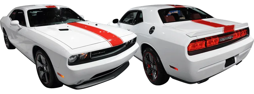 2015 to 2023 Dodge Challenger Redline Rally Racing Stripes Kit . Installed on Car