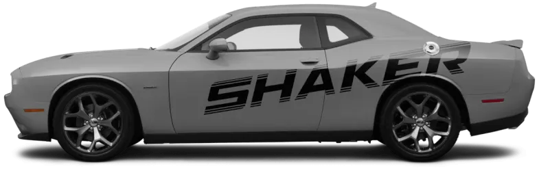 2015 to 2023 Dodge Challenger Shaker Billboard Side Stripes . Installed on Car