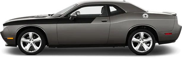 2015 to 2023 Dodge Challenger Front Upper Body Partial Stripes . Installed on Car