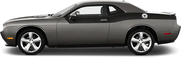 2015 to 2023 Dodge Challenger Rear Upper Body Partial Stripes . Installed on Car