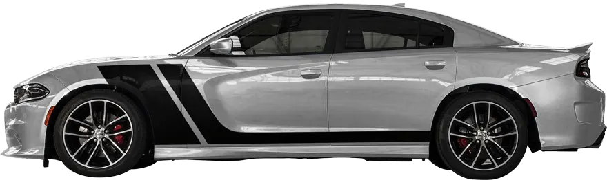 2015 to 2023 Dodge Charger Fender Hash Rocker Stripes . Installed on Car
