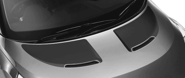 2011 to 2017 Hyundai Veloster Hood Scallop Accent Blackouts . Installed on Car