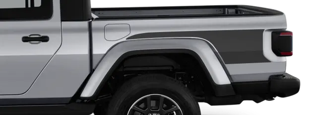 2020 to Present Jeep Gladiator JT Bed Side Hockey Stripe Graphics . Installed on Car