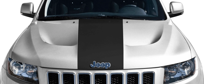 2011 to 2022 Jeep Grand Cherokee SRT Hood Center Stripe . Installed on Car